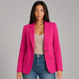 Women's Tailored Single-Button Ponte Knit Blazer