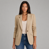 Women's Tailored Single-Button Ponte Knit Blazer