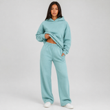Oversized Fleece Hoodie and High-Waist Sweatpants Set