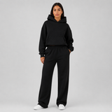 Oversized Fleece Hoodie and High-Waist Sweatpants Set
