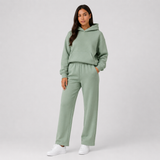 Oversized Fleece Hoodie and High-Waist Sweatpants Set