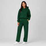 Oversized Fleece Hoodie and High-Waist Sweatpants Set