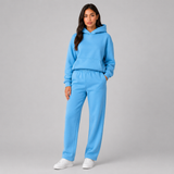 Oversized Fleece Hoodie and High-Waist Sweatpants Set