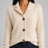 Women's Relaxed Fit Notched Lapel Knit Cardigan