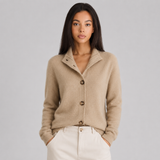 Women's Relaxed Fit Notched Lapel Knit Cardigan