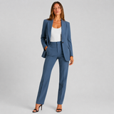 Peak Lapel Blazer and Straight-Leg Trouser Set