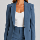 Peak Lapel Blazer and Straight-Leg Trouser Set