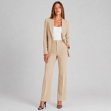 Peak Lapel Blazer and Straight-Leg Trouser Set
