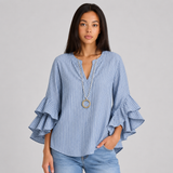 Women's Floral Ruffle Sleeve Loose Blouse