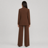 Oversized Notched-Lapel Blazer and Wide-Leg Trouser Set