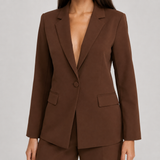 Oversized Notched-Lapel Blazer and Wide-Leg Trouser Set