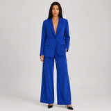 Oversized Notched-Lapel Blazer and Wide-Leg Trouser Set