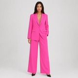 Oversized Notched-Lapel Blazer and Wide-Leg Trouser Set