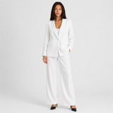 Oversized Notched-Lapel Blazer and Wide-Leg Trouser Set