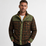 Men's Sherpa Lined Plaid Hooded Shirt Jacket