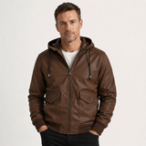 Men's Hooded Quilted Zip Jacket