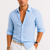 Men's Linen Button-Up Shirt