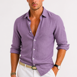 Men's Linen Button-Up Shirt