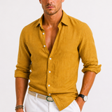 Men's Linen Button-Up Shirt