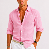 Men's Linen Button-Up Shirt
