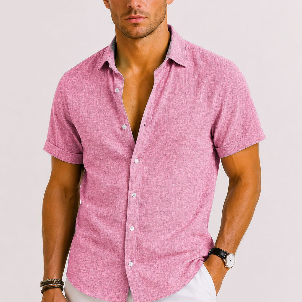 Men's Short Sleeve Linen Shirt