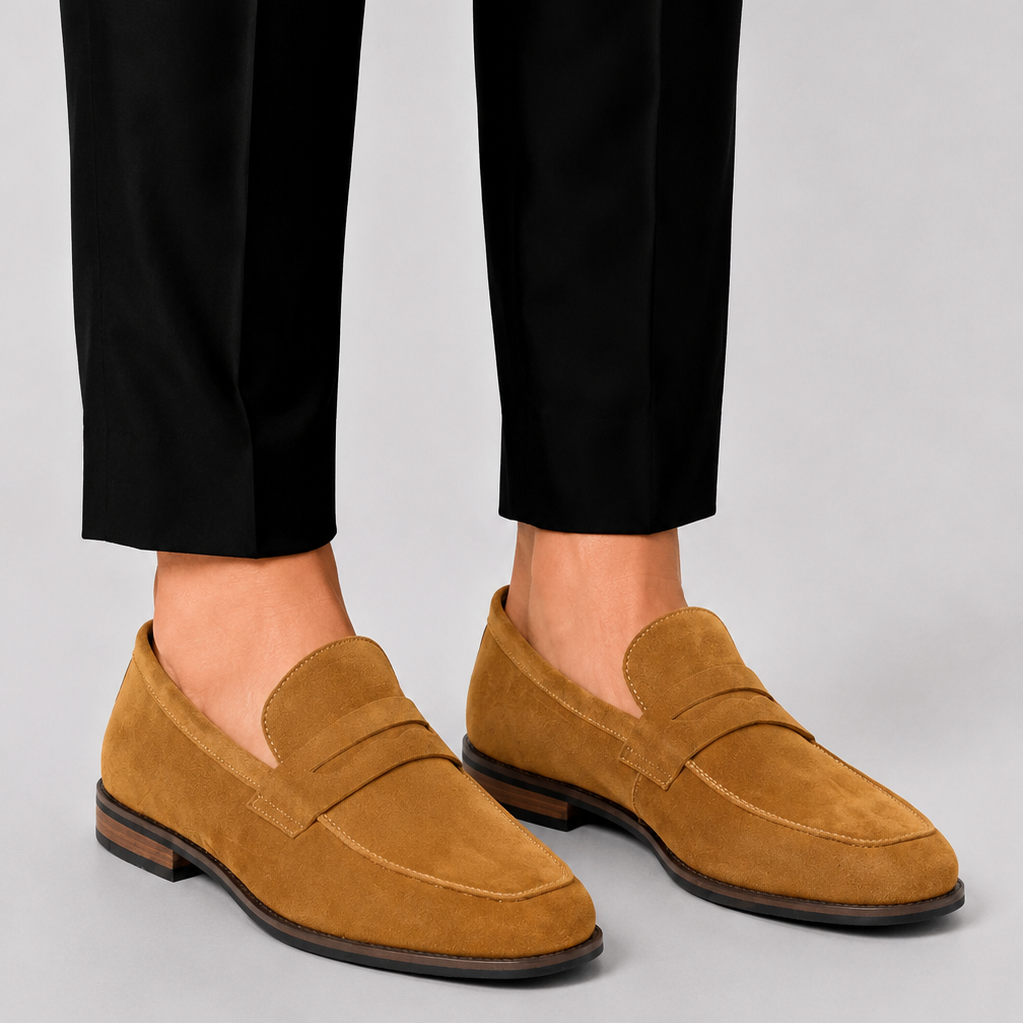 Men's Suede Penny Loafers