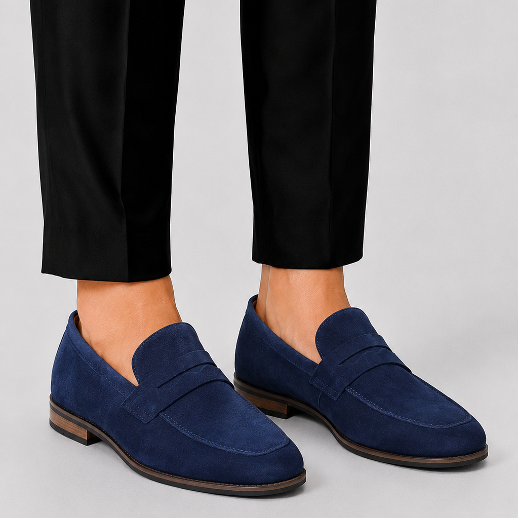 Men's Suede Penny Loafers