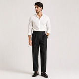 Men's High Waist Straight Leg Dress Trousers
