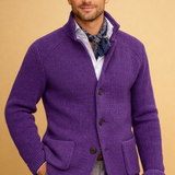 Men's Knit Button Front Blazer Cardigan