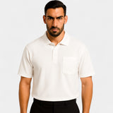 Men's Minimalist Cotton Polo Shirt with Pocket