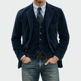 Men's Corduroy Three-Piece Blazer Set