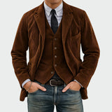 Men's Corduroy Three-Piece Blazer Set