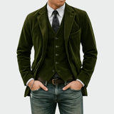 Men's Corduroy Three-Piece Blazer Set