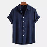 Men's Linen Short Sleeve Shirt & Trousers Set