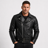 Men's Faux Leather Moto Jacket