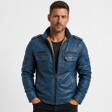 Men's Faux Leather Sherpa Lined Jacket