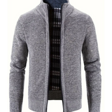 Men's Zip-Up Knit Cardigan Sweater