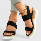Women's Elastic Strap Cushioned Slip-On Sandals