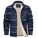 Men's Sherpa Lined Plaid Flannel Jacket