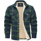 Men's Sherpa Lined Plaid Flannel Jacket