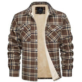 Men's Sherpa Lined Plaid Flannel Jacket