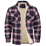 Men's Sherpa Lined Plaid Flannel Jacket