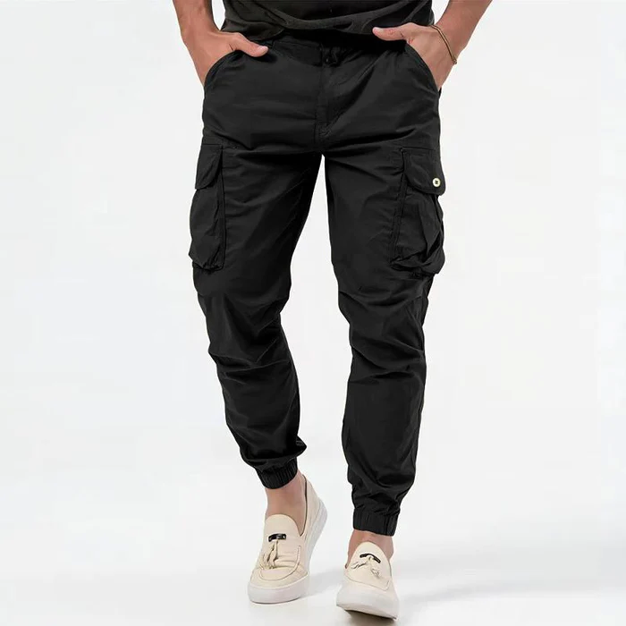 Men's Tactical Cargo Joggers with Elastic Waistband