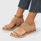 Women's Elastic Strap Cushioned Slip-On Sandals