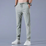 Men's Slim Fit Drawstring Tapered Trousers