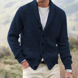 Men's Shawl Collar Button Knit Cardigan