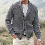 Men's Shawl Collar Button Knit Cardigan