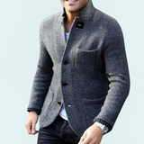 Men's Stand Collar Knit Blazer