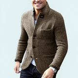Men's Stand Collar Knit Blazer