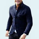 Men's Stand Collar Knit Blazer